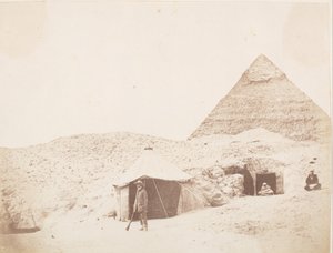 The Photographer before his Tent on the Site of the Pyramid of Khafre Chephren