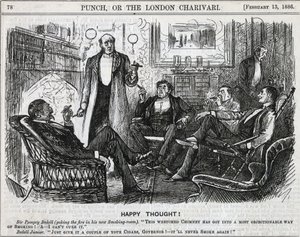 Gentlemen Gathered in the Smoking Room Smoking Their After Dinner Cigars