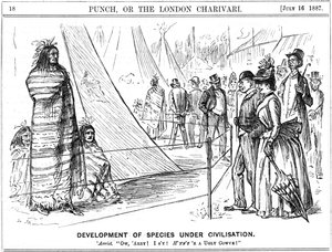 The Old Evolutionary Argument Over Nature or Nurture. George du Maurier Cartoon from Punch by George du Maurier