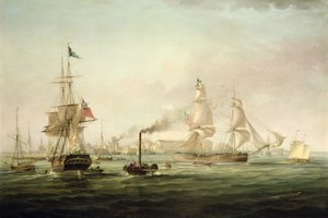 View of the Port of Hull with the Spartan by George the Elder Chambers