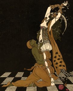 Vaslav Nijinsky and Ida Rubinstein in Scheherazade by Georges (after) Barbier