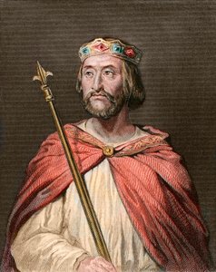 Portrait of Charles III called the Simple (879-929) King of the Francs - engraving after Georges Rouget