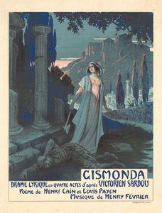 Poster for the theatre play Gismonda by V. Sardou