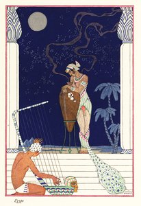 A Queen Stands Smelling Fragrance Burnt, Ancient Egypt
