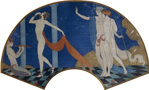Dancing figures on a terrace by Georges Barbier