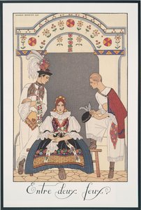 Falbalas et Fanfreluches, Almanac for 1923, Entre deux feux, by George Barbier, print