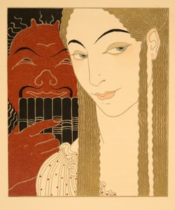La Lettre, Illustration from Les Chansons de Bilitis, by Pierre Louys, pub. 1922