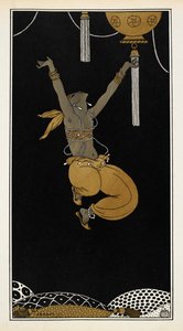 Nijinsky as the Golden Slave in Sheherazade, Nijinsky in Mid-Jump