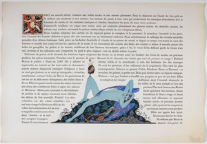 Text and a Naked Figure, Coloured Blue by Georges Barbier