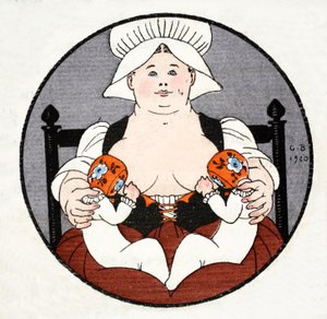 The Wet Nurse with twins by Georges Barbier