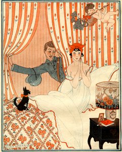 The Unplanned Return... Or the Alarm Clock - Illustration from La Vie Parisienne by Georges Barbier