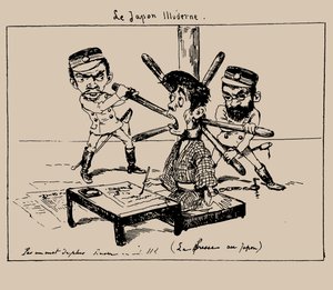 Japan Illudes the Press, 1887 by Georges Bigot