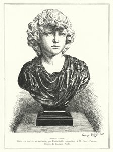 Bust of the Italian Architect and Painter Giotto as a Child, by French Sculptor Emile Soldi by Georges Ernest Profit