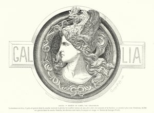Gallia, design for a cameo by French sculptor Emile Soldi by Georges Ernest Profit