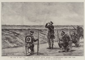 The War in the East, Japanese Infantry Scouts making a Reconnaissance near Ping Yang by Georges Ferdinand Bigot