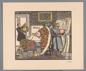 Soldiers Plundering a House by Georges Hermann Rene Paul