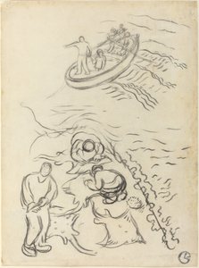 Study for "The Fishermen" with Men Emptying the Nets by Georges Lacombe