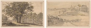 Landscape (recto) Two Views of Paris (verso) by Georges Michel