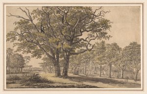 Landscape (recto) Two Views of Paris (verso), first half 1800s by Georges Michel