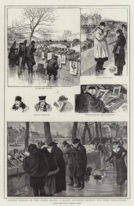 Winter Scenes on the Paris Quais, a Happy Hunting Ground for Book Collectors by Georges Redon
