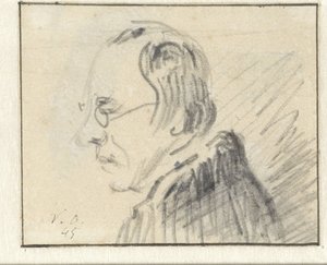 Profile of Man with Glasses, Facing Left by Georgius Jacobus Johannes van Os
