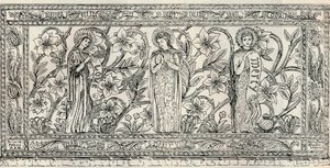 White Memorial Altar Cloth, Parish Church, Cheddleton, c1891 by Gerald Callcott Horsley