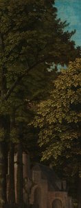 View in a Forest, Outer Left Wing of a Triptych by Gerard David