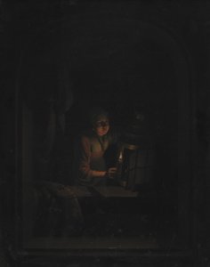Girl with a Candle by Gerrit Dou