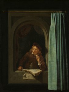 Man Smoking a Pipe by Gerrit Dou