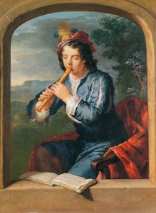 Young Man Playing the Flute by Gerard Hoet