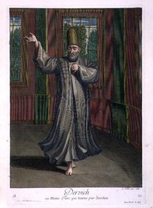Dervish, or Turkish monk whirling in devotion