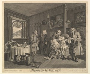 Marriage A-la-Mode, Plate VI by Gerard Jean Baptiste Scotin
