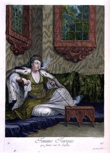Turkish Woman, Smoking on the Sofa