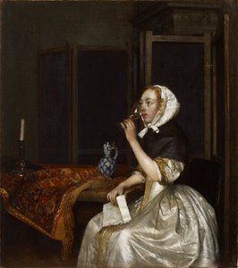 Lady Holding a Wine Glass, c. 1665