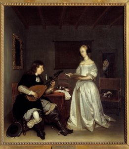 The Duo; Singer and Lute Player by Gerard ter Borch