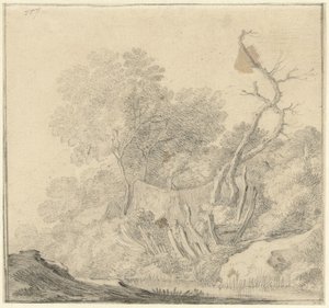 Houses Between Trees by Water by Gerard ter Borch (II) (possibly)