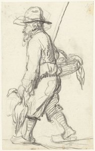 Hunter with a Basket of Ducks by Gerard ter Borch (II) (possibly)