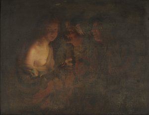 Young Woman with a Candlestick, Old Woman and a Violin Player