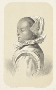 Woman with White Cap and Collar by Gerardus Johannes Bos