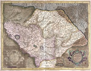 Ancona and Spoleto, Italy (engraving) by Gerardus Mercator