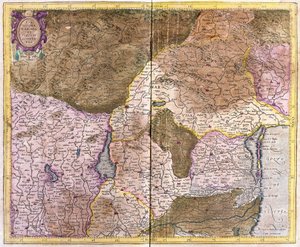 Gulf of Venice to Tirol, centered on Lago di Garda and Verona, Italy (engraving)