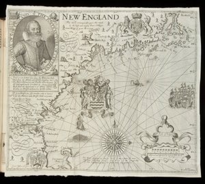 Map of New England, from Historia Mundi: or Mercator’s Atlas by Gerardus Mercator