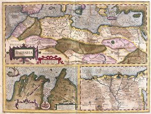 North Africa with siege of Tunis and Nile delta (engraving) by Gerardus Mercator