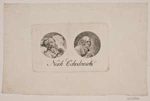 Sheet with Two Tondo Portraits by Gerhard Ludvig Lahde