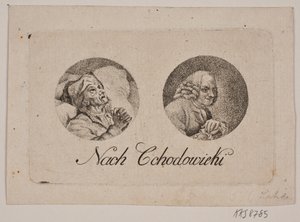 Sheet with Two Round Portraits by Gerhard Ludvig Lahde