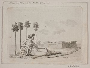 Reclining Woman by the Fort by Gerhard Ludvig Lahde