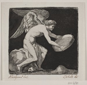Winged Genius with a Sieve by Gerhard Ludvig Lahde