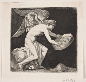 Vinget genius med en sigte by Gerhard Ludvig Lahde