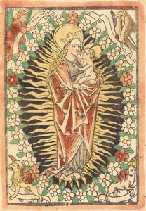 Madonna and Child in a Rosary by German 15th Century