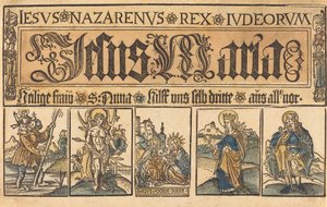 Saint Anne, The Madonna and Child and Saints Christopher, Sebastian, Clara and Roche by German 15th Century